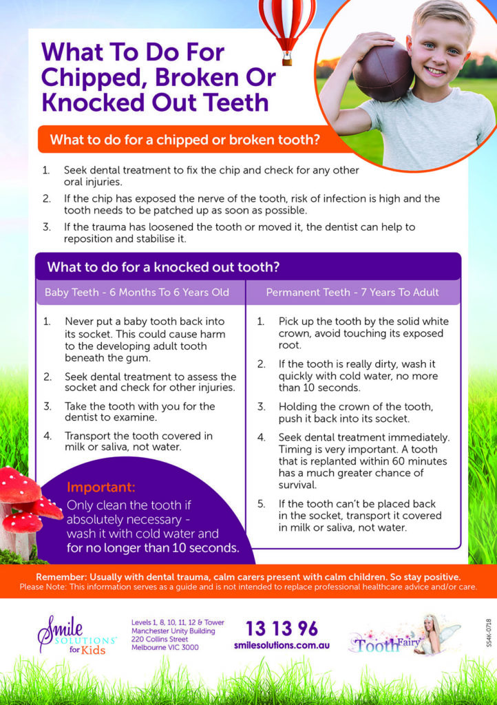 Children's Dental Emergencies 3 Childrens Knocked Out Teeth Flyer