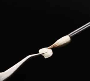 Brush and dental material close-up