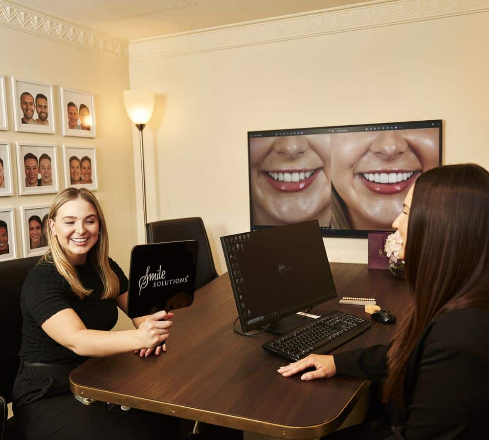 Consultation at a cosmetic clinic.